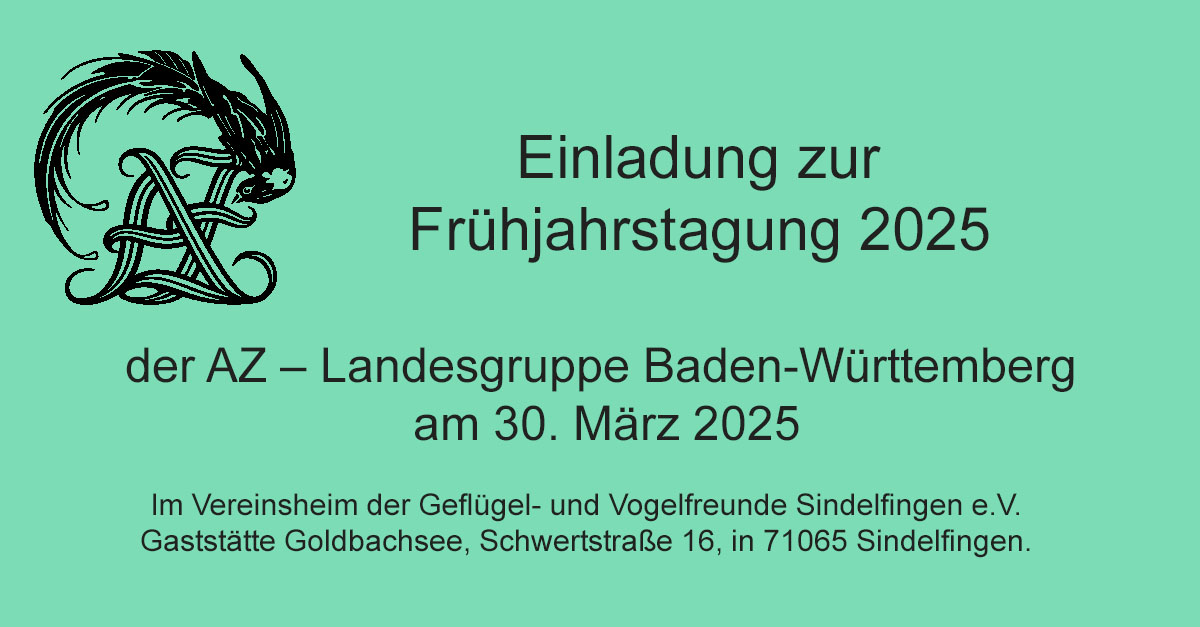 Einladung zur Frühjahrstagung der AZ-Landesgruppe Baden-Württemberg